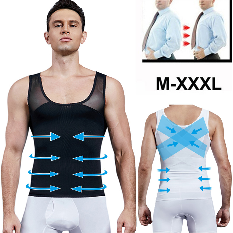 Crossfit Weight Vest - Hombres Shapewear pecho compresión camisa para