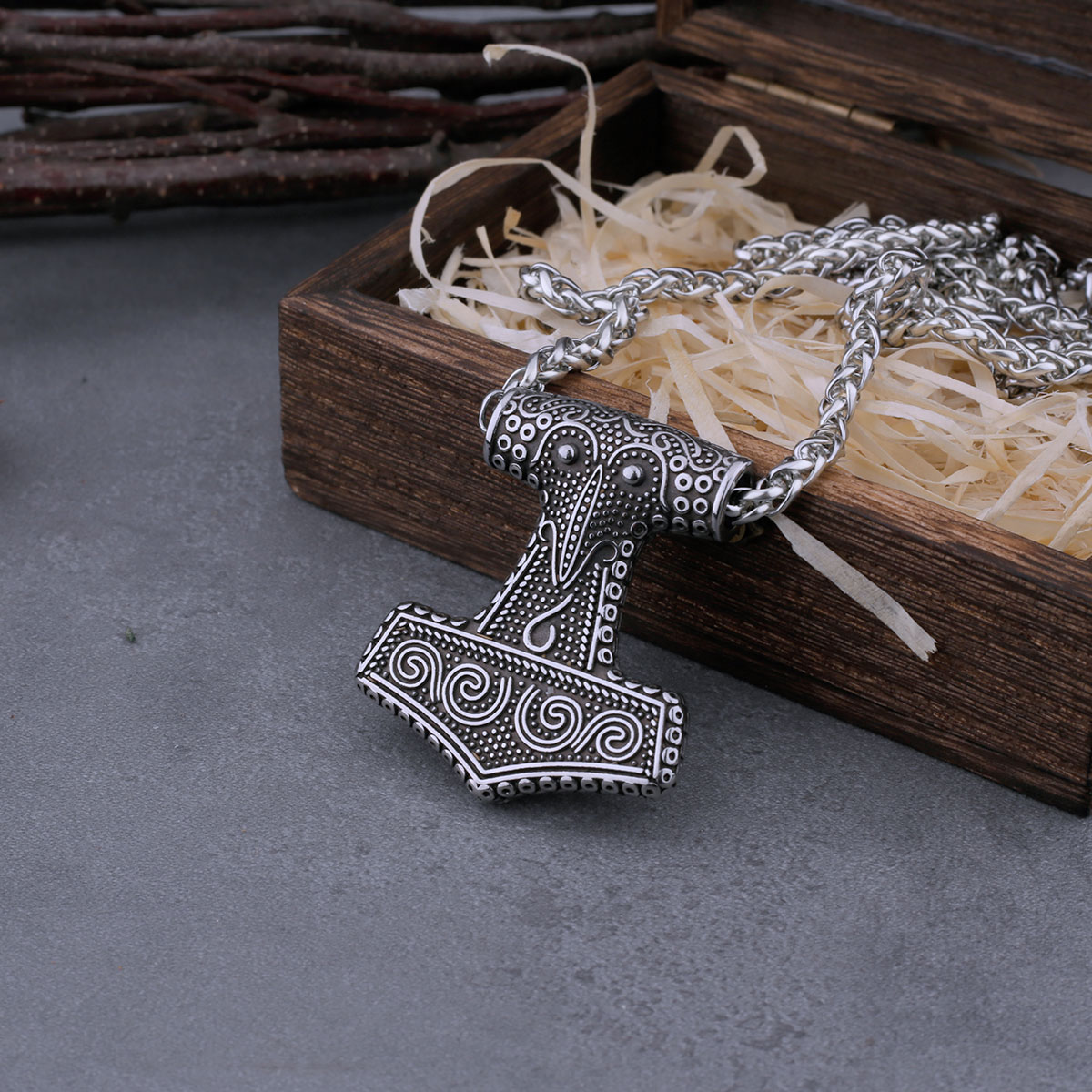 Battle Rope Anchor - Hammer de Thor vikingo nórdico, collar